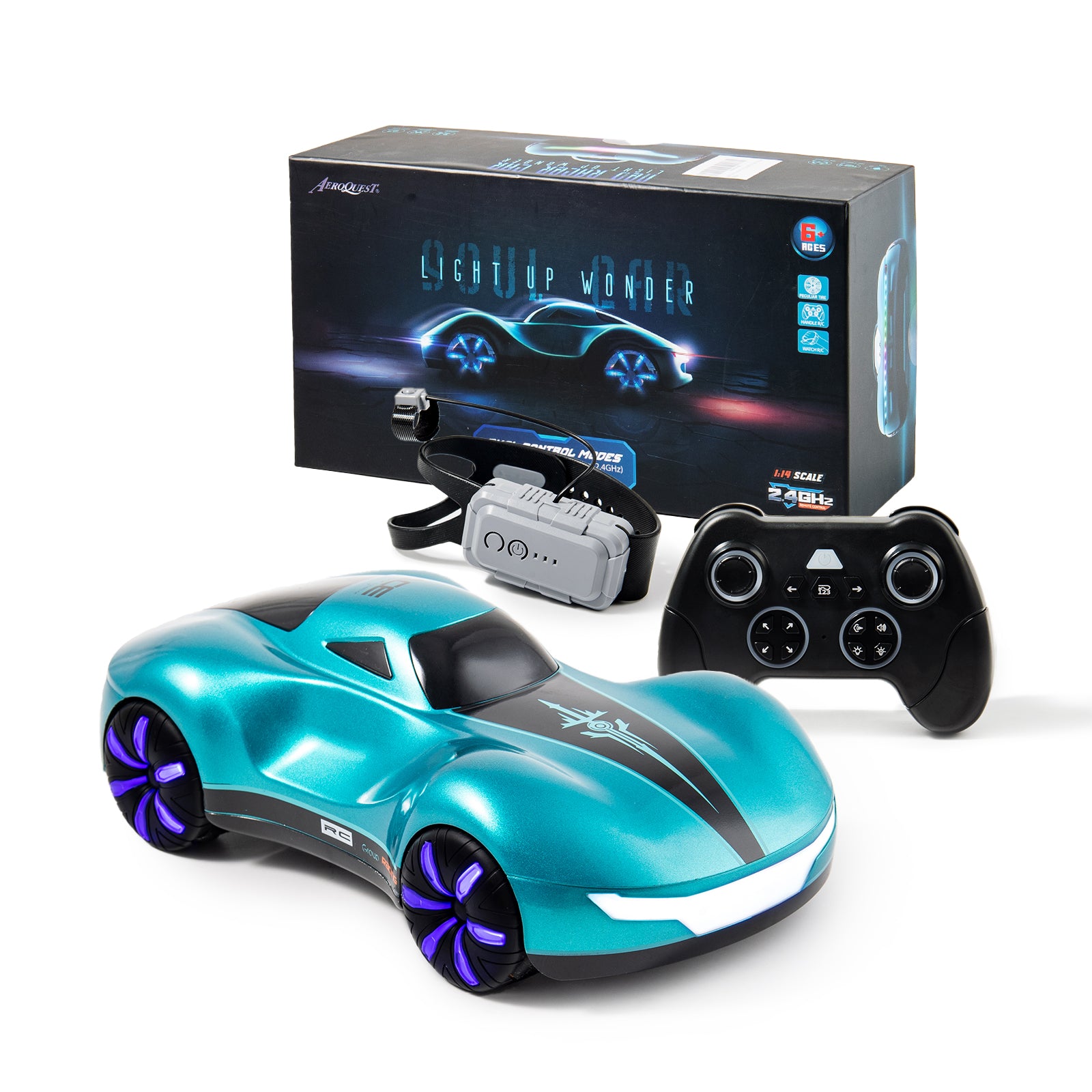 AEROQUEST Meteor Supercar Gesture Sensing R/C Stunt Car with Display Garage