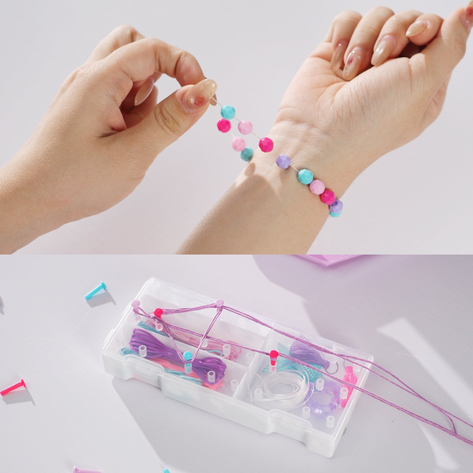 P&C Toys 3200pcs Beads & Bracelet Making Kit with Rotating Tower