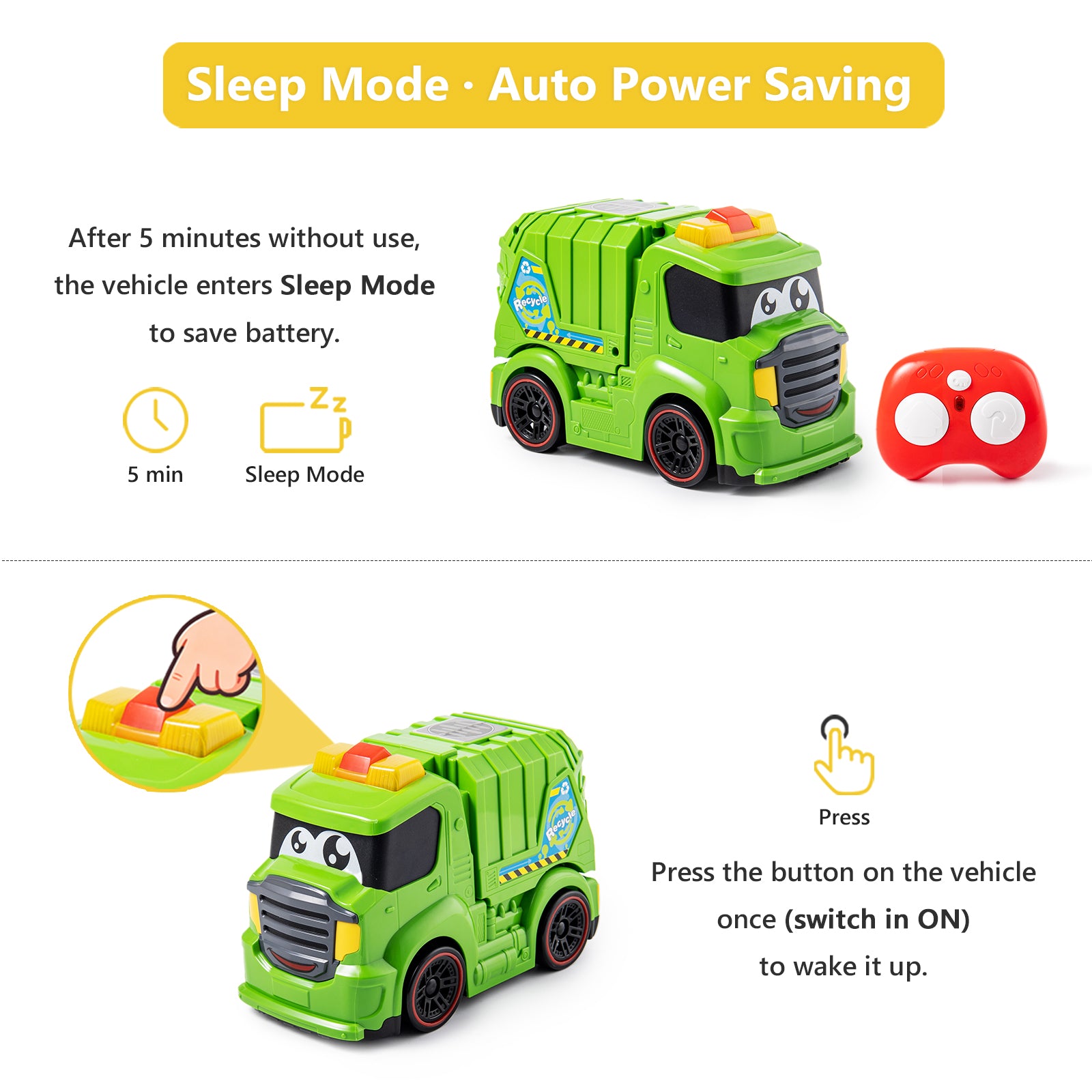 AEROQUEST 2CH I/R Control Garbage Truck with Light and Sound - P&C Toys