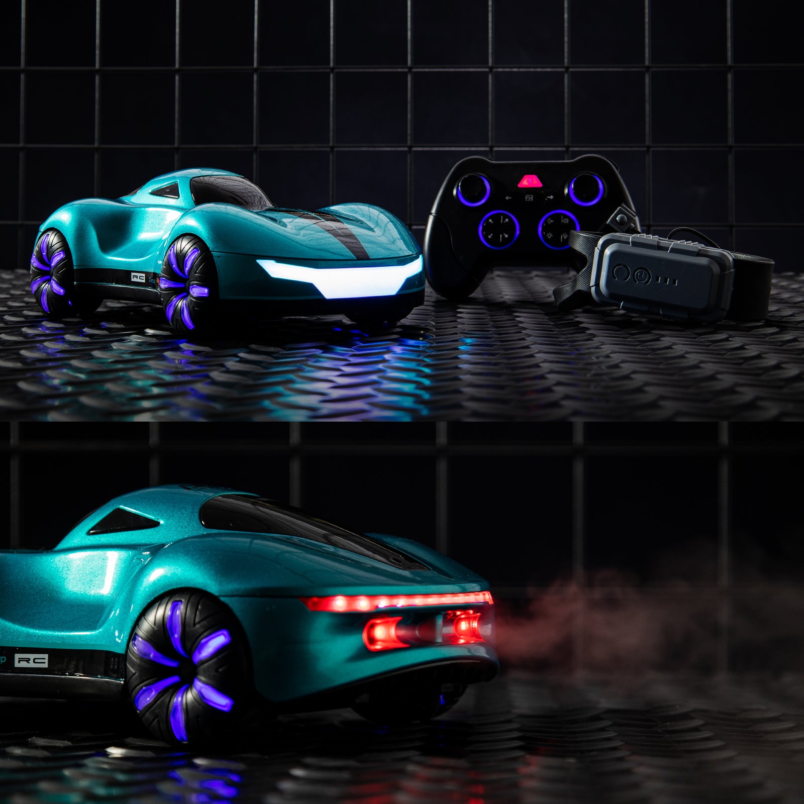 AEROQUEST Meteor Supercar Gesture Sensing R/C Stunt Car with Display Garage - P&C Toys
