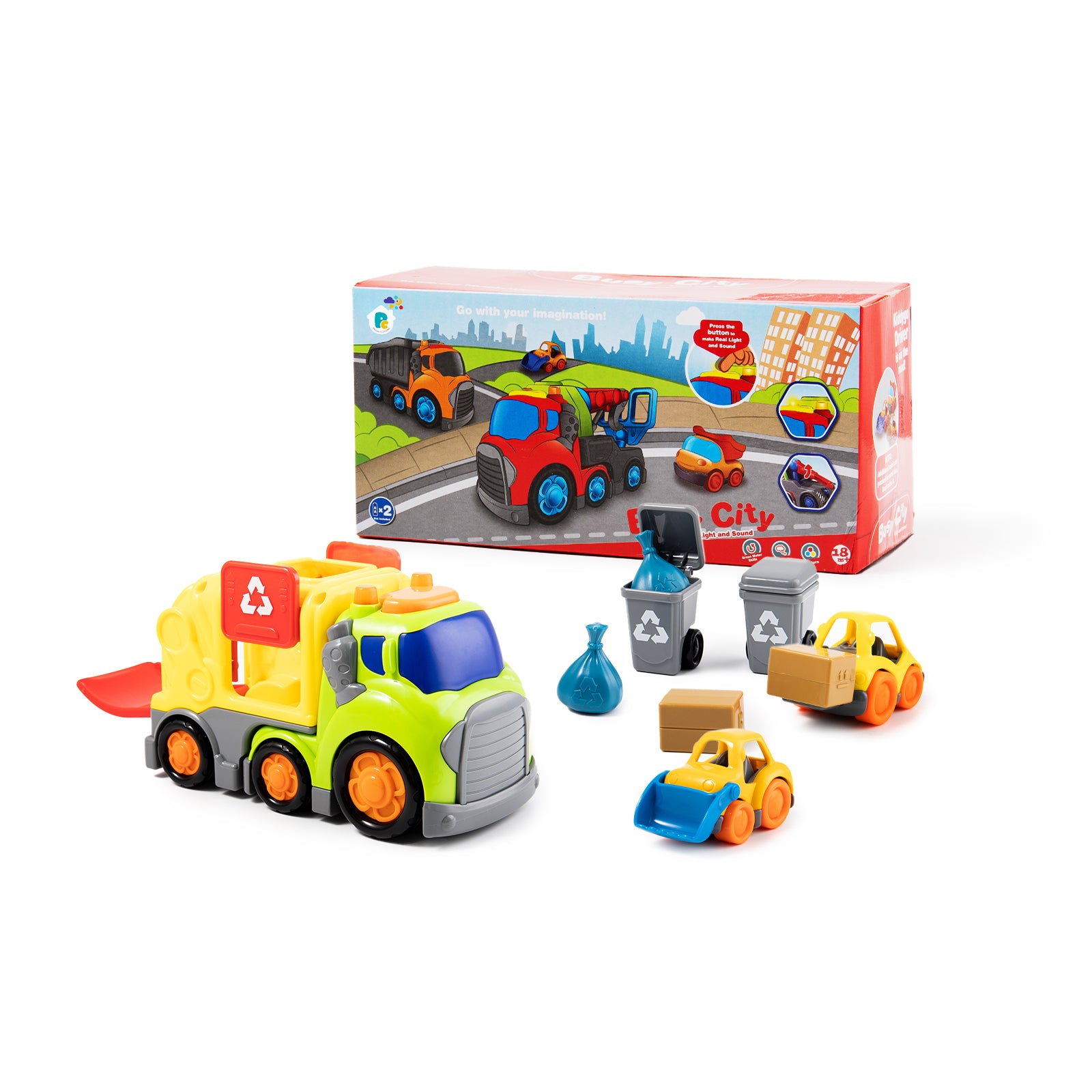 P&C Toys 7.7" Garbage Truck Set - P&C Toys