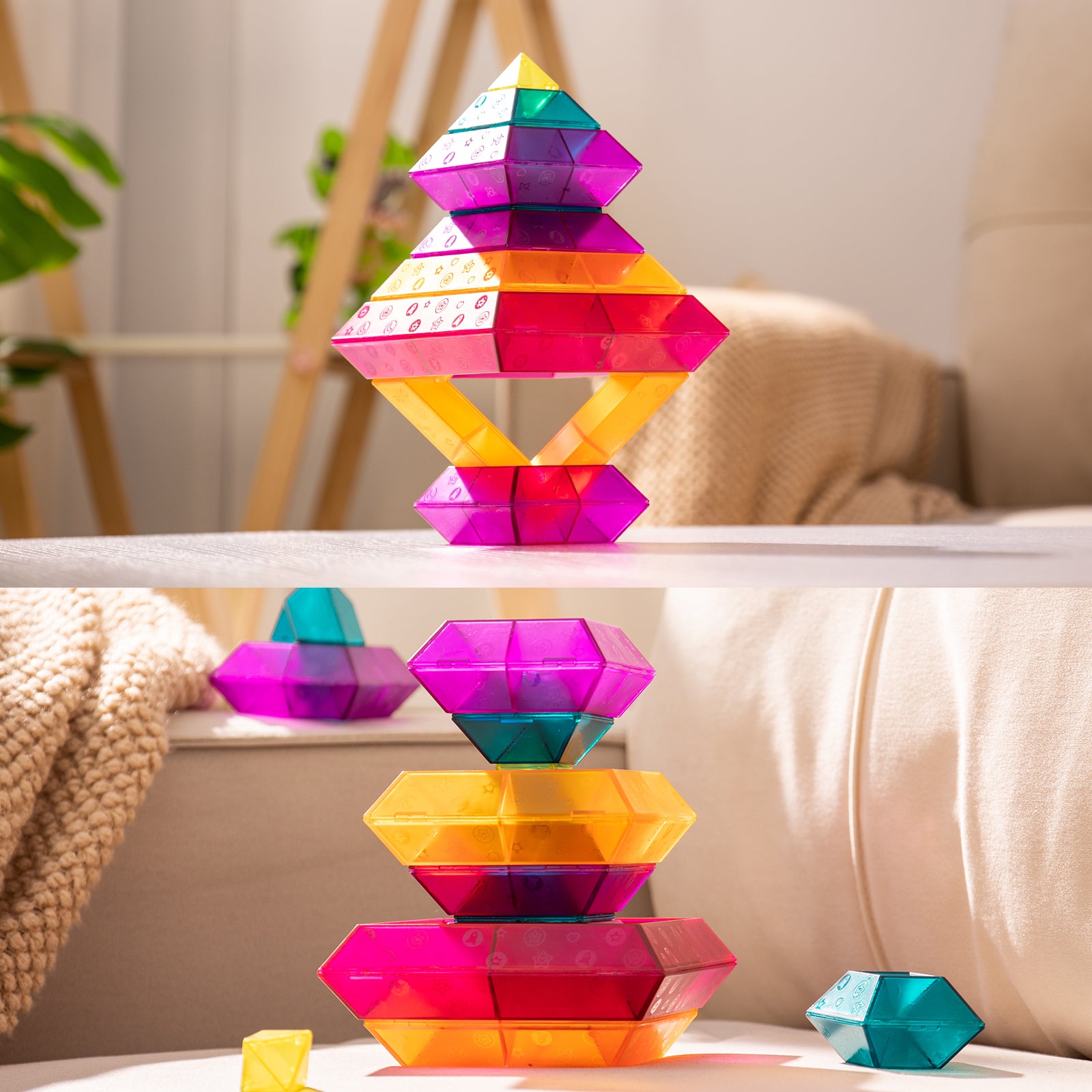 Bubble Fun 30PCS Translucent Building Block Set with Storage Bag