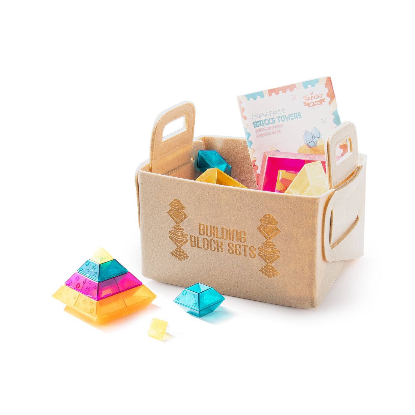 Bubble Fun 30PCS Translucent Building Block Set with Storage Bag