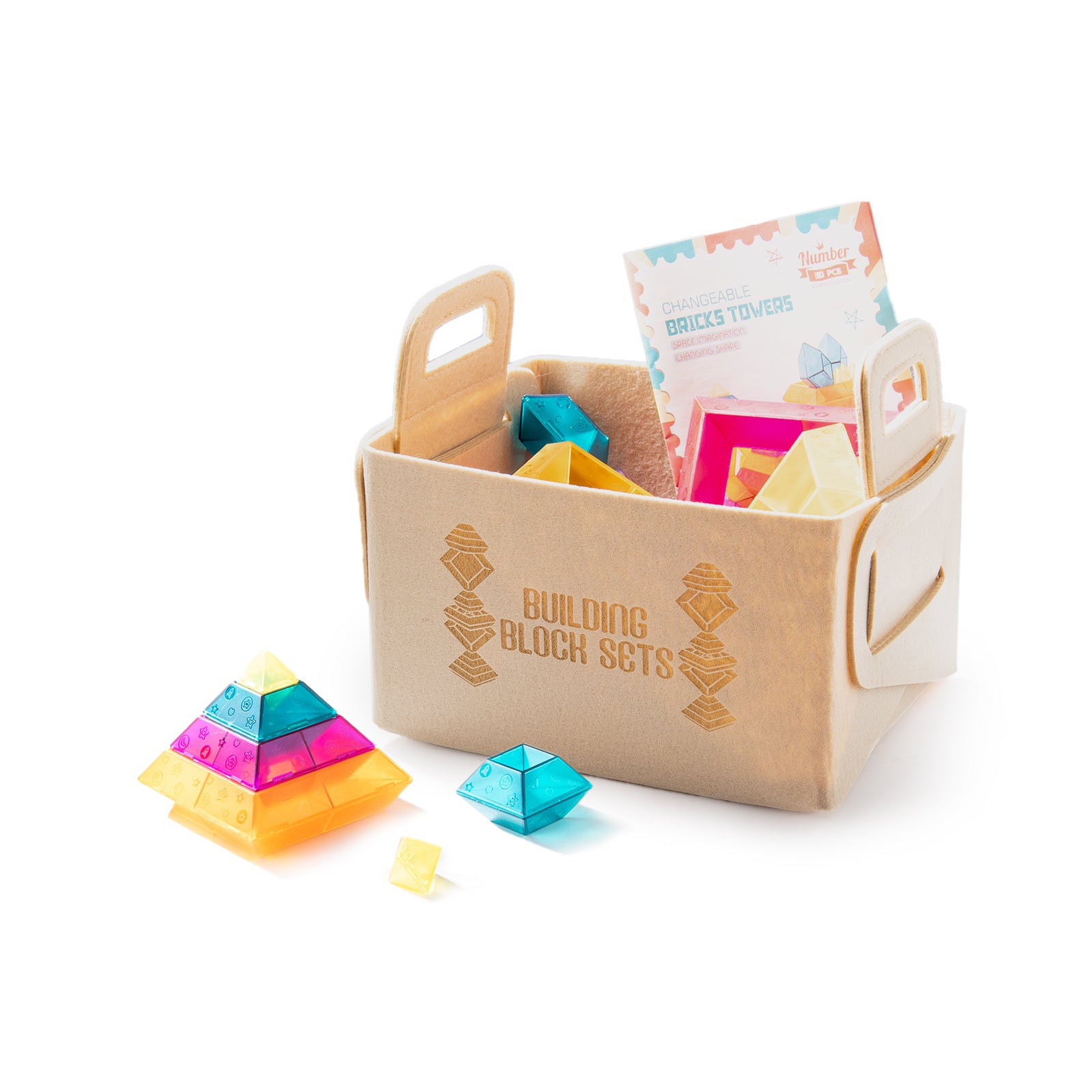 Bubble Fun 30PCS Translucent Building Block Set with Storage Bag