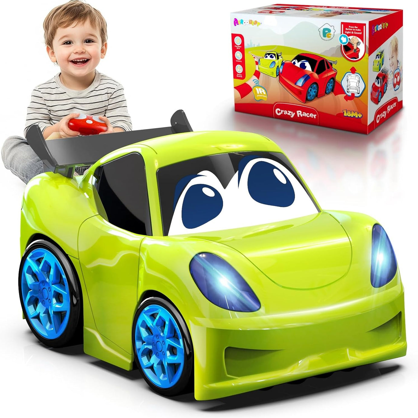 AEROQUEST Remote Control Car for Toddlers - Green