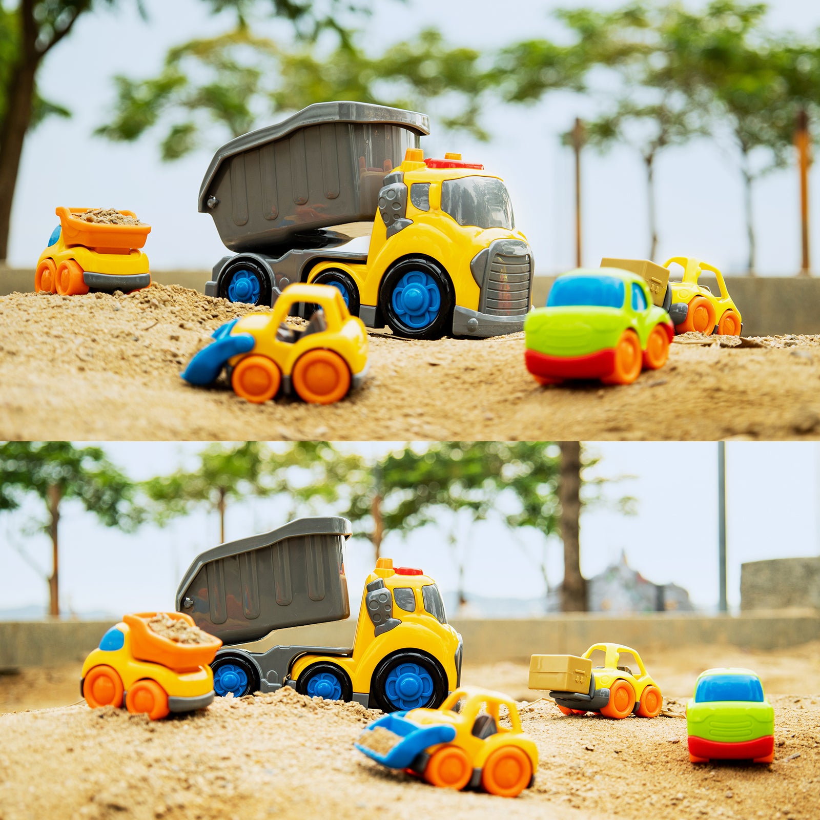 P&C Toys 7.6" Freewheel Dump Truck Set