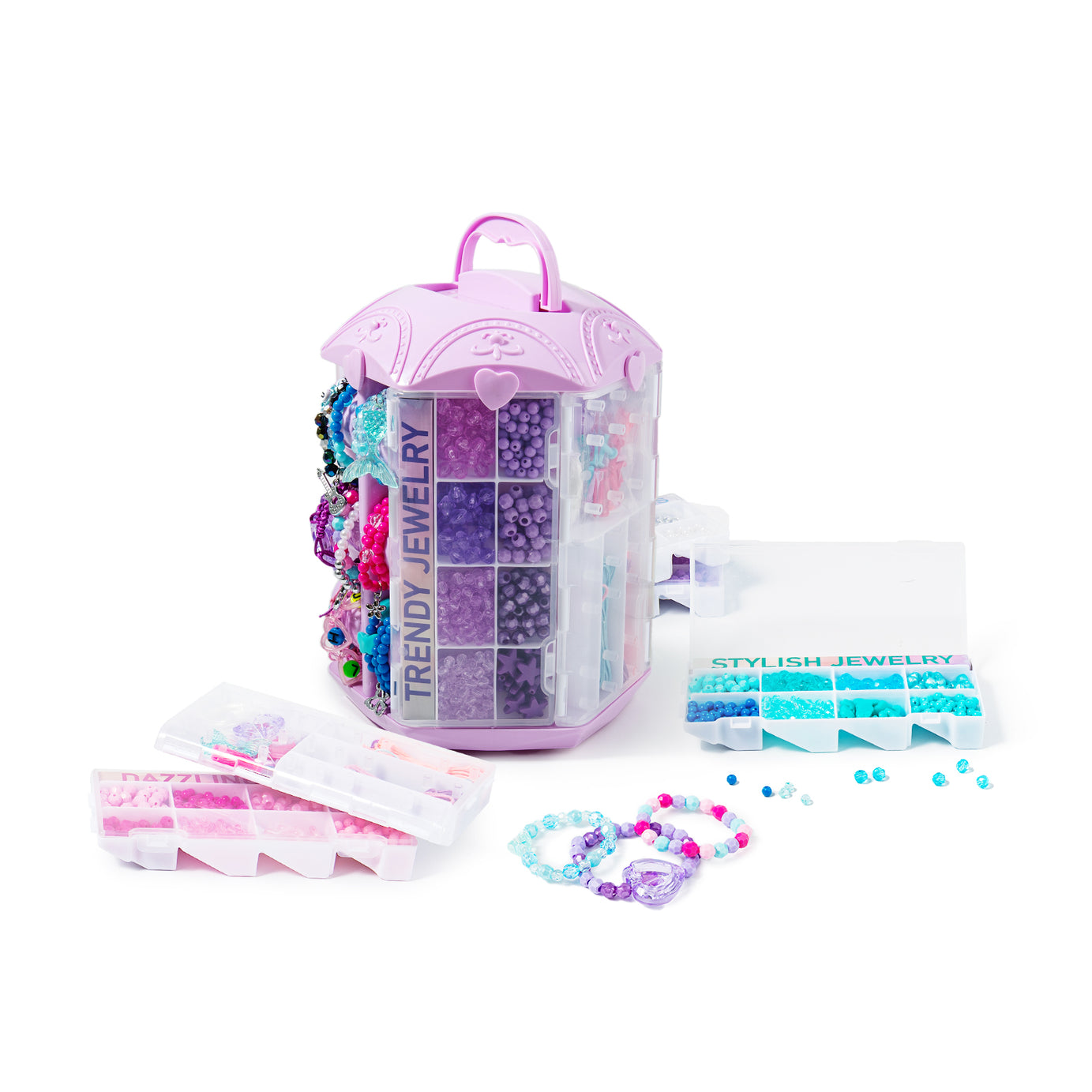 P&C Toys 3200pcs Beads & Bracelet Making Kit with Rotating Tower