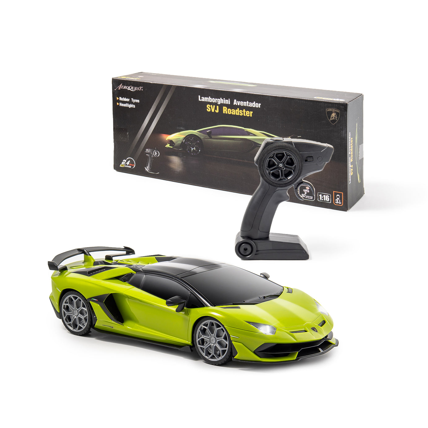 P&C TOYS 1:16 2.4GHz R/C Licensed Lamborghini Aventador SVJ Roadster (Rechargeable)