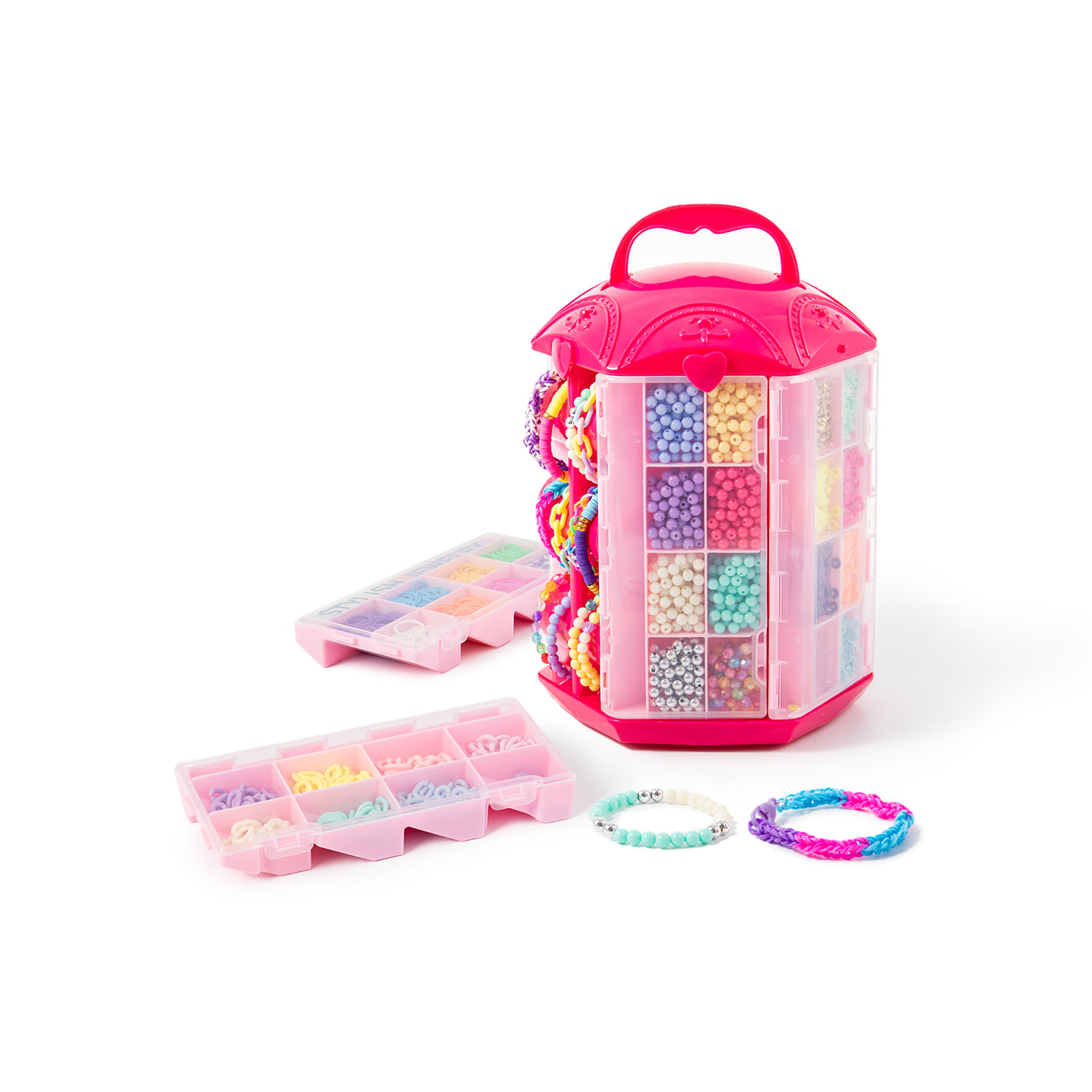 P&C Toys 3200pcs Beads & Bracelet Making Kit with Rotating Tower