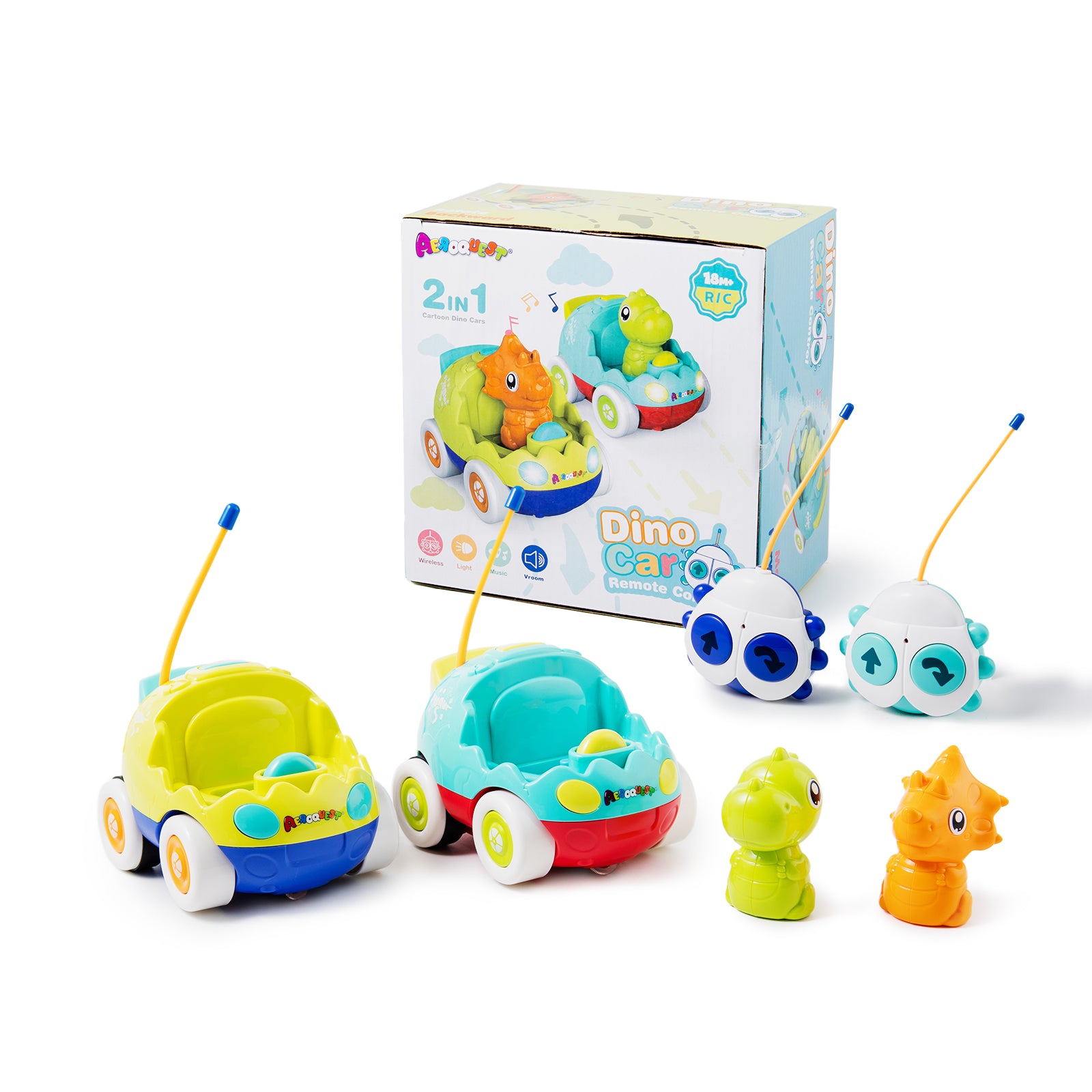 AEROQUEST 2 Pack Dinosaur RC Cars