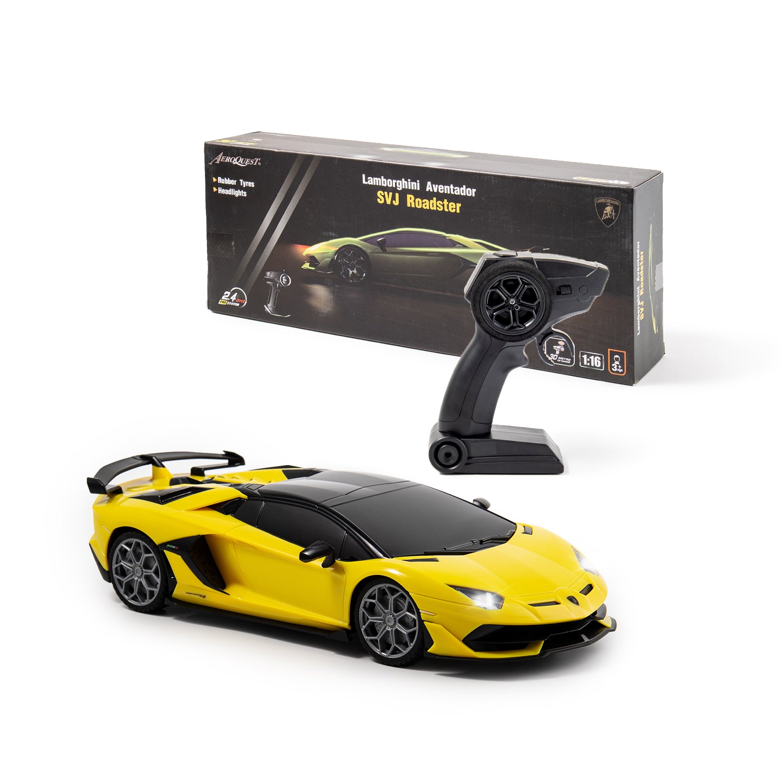 1:16 2.4GHz R/C Licensed Lamborghini Aventador SVJ Roadster (Rechargeable) - P&C Toys 