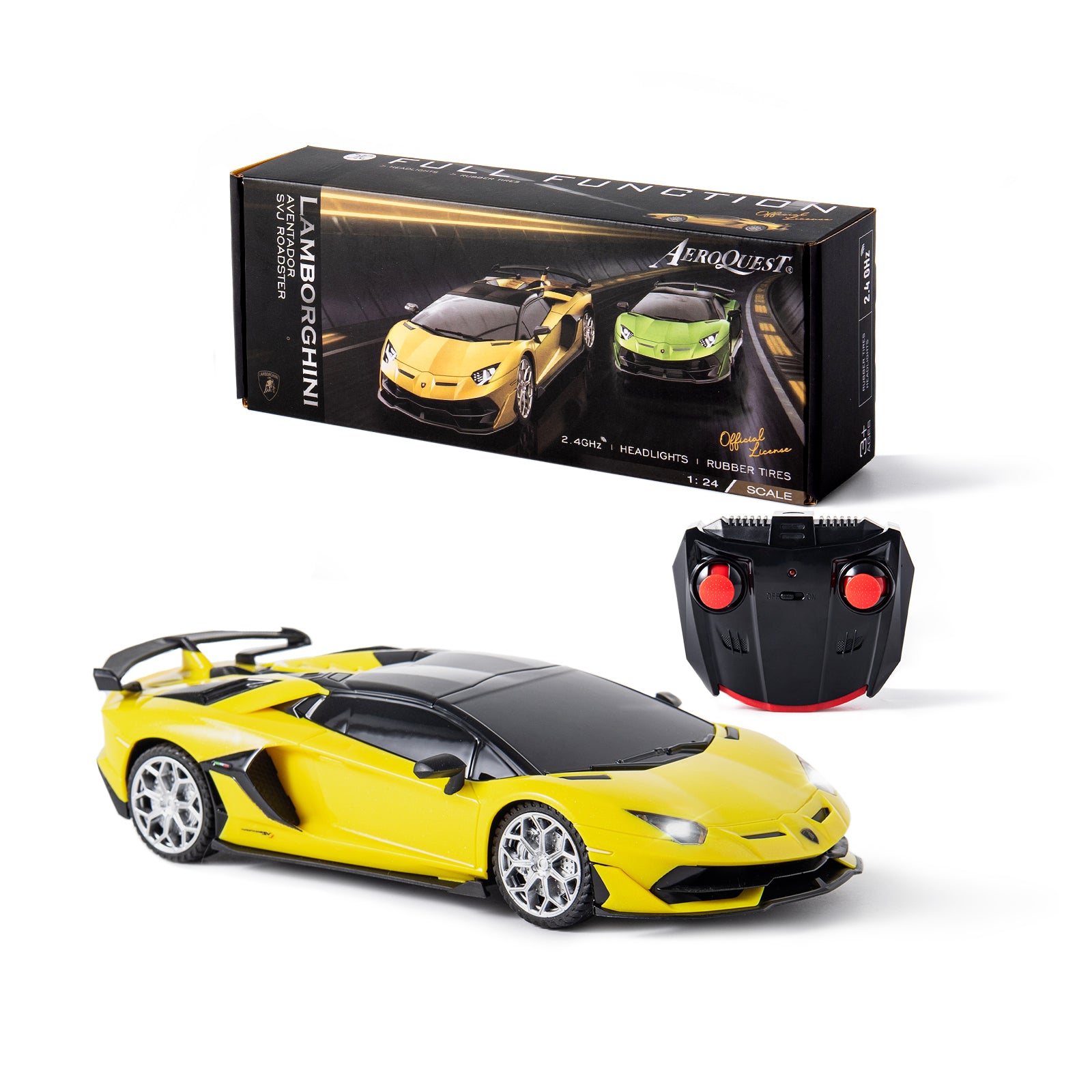  AEROQUEST 1:24 R/C Licensed Lamborghini Aventador SVJ Roadster - P&C Toys 