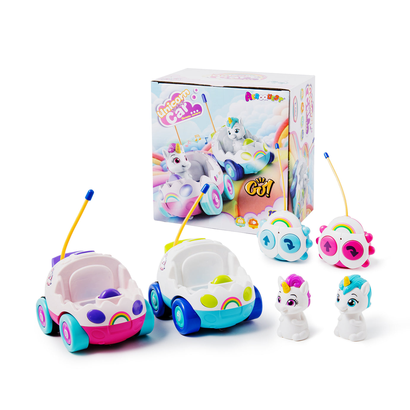  AEROQUEST 2 Pack Unicorn RC Cars - P&C Toys 