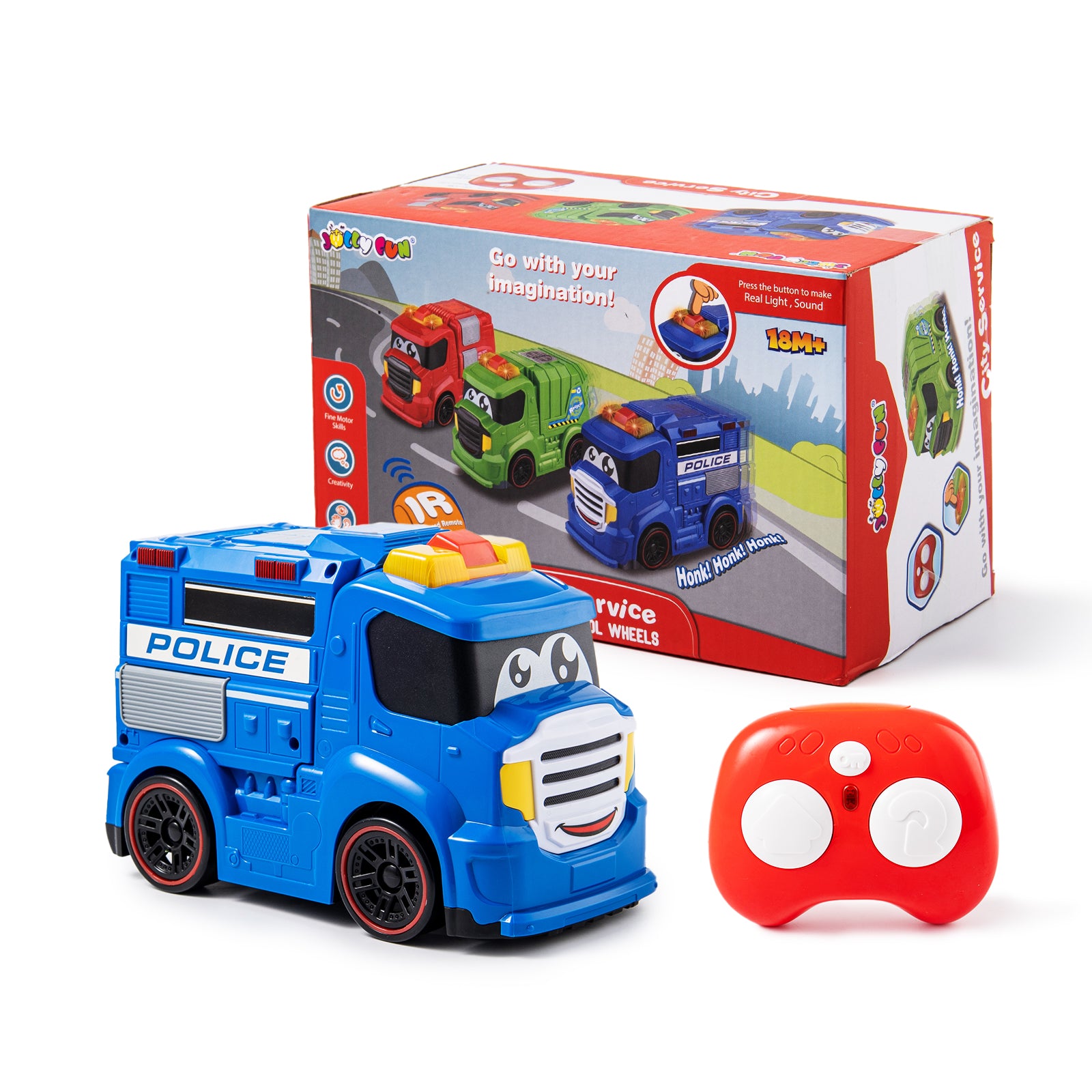  AEROQUEST 2CH I/R Control Police Truck with Light and Sound - P&C Toys 