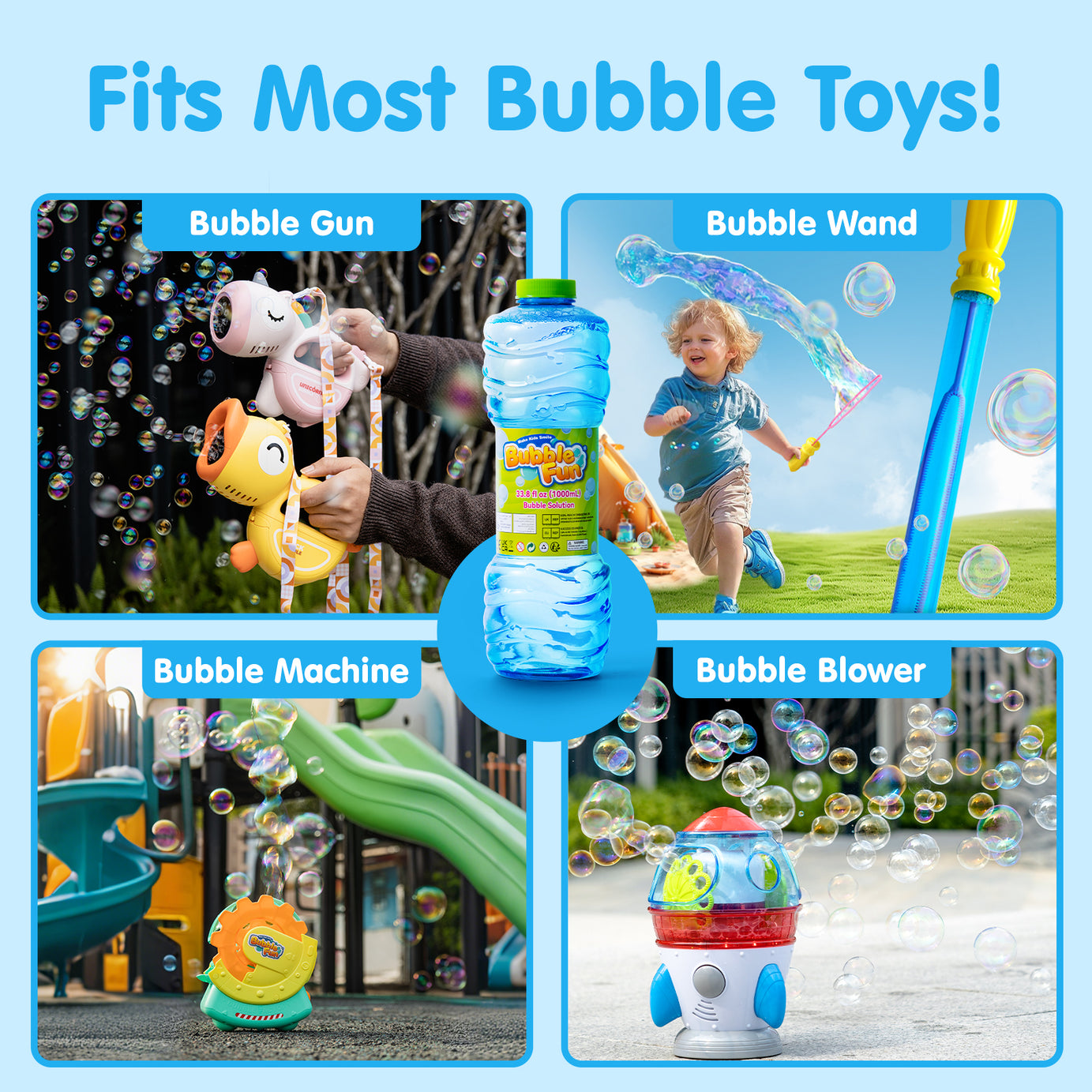  Bubble Fun Bubble Solution 33.8fl oz (1000mL) - P&C Toys  Bubble Fun Bubble Solution 33.8fl oz (1000mL)- P&C Toys
