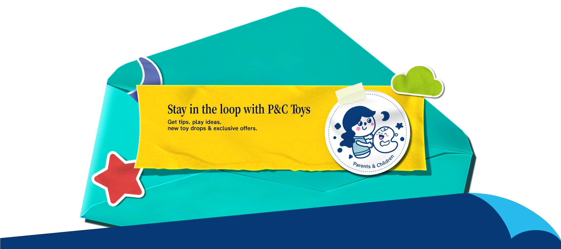 P&C Toys newsletter envelope